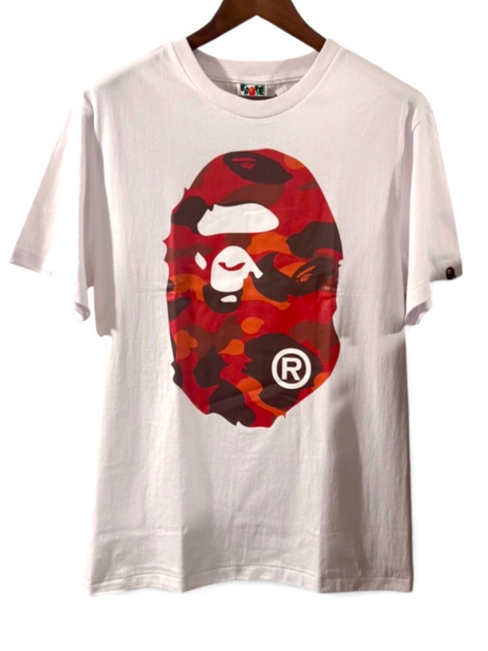 A Bathing Ape BAPE Red Camo Logo Graphic T-shirt Size Men’s Large (NWT)